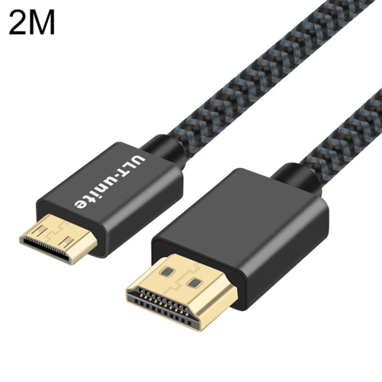 ULT-unite 금도금 HDMI 2.0 수컷-미니 HDMI 수컷 나일론 꼬임 케이블, 케이블 길이: 2m, 2m
