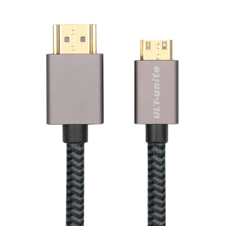 ULT-unite 금도금 HDMI 2.0 수컷-미니 HDMI 수컷 나일론 꼬임 케이블, 케이블 길이: 2m, 2m