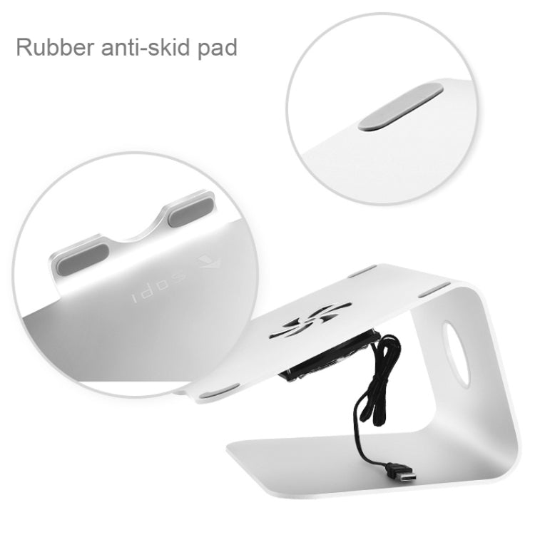SOPI ZJ-001 클래식 스타일 알루미늄 쿨링 스탠드 쿨 팬 포함, Mac Air, Mac Pro, iPad 및 기타 노트북에 적합, 쿨 팬 포함 클래식 스타일
