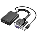 HDCO-VGAM2 1080P VGA 수컷 to HDMI 암컷 변환기 3.5mm 오디오 케이블 포함, HDCO-VGAM2