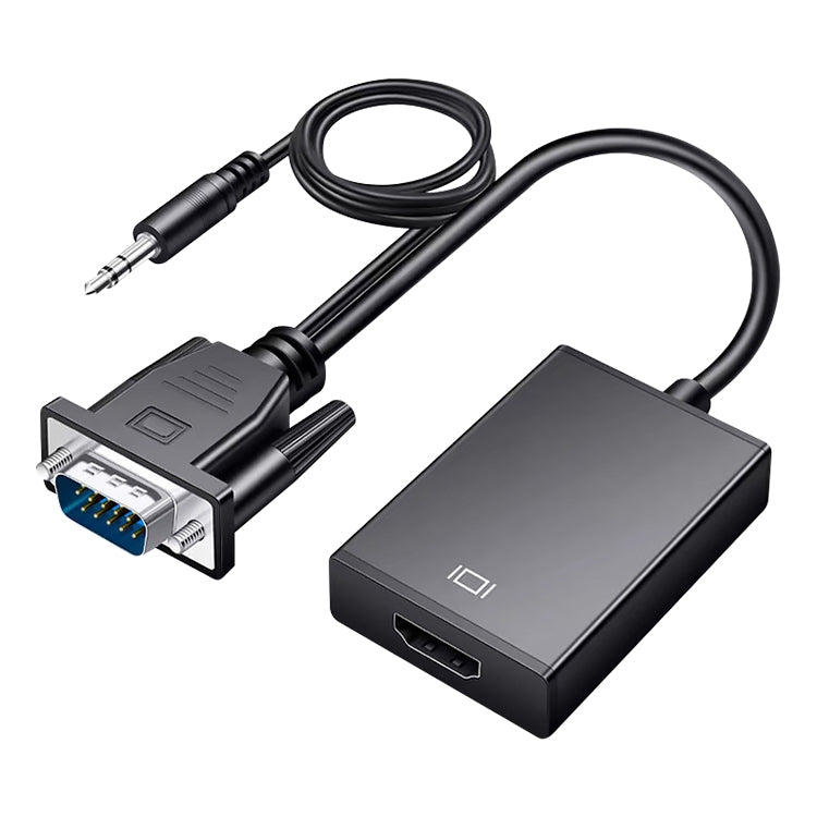 HDCO-VGAM2 1080P VGA 수컷 to HDMI 암컷 변환기 3.5mm 오디오 케이블 포함, HDCO-VGAM2