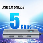 ORICO PW11-5P Type-C / USB-C 5-in-1 5Gbps 다기능 도킹 스테이션, PW11-5P