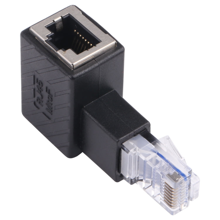 RJ45 수-암 변환기 90도 연장 어댑터 Cat5 Cat6 LAN 이더넷 네트워크 케이블용, 90도 우측