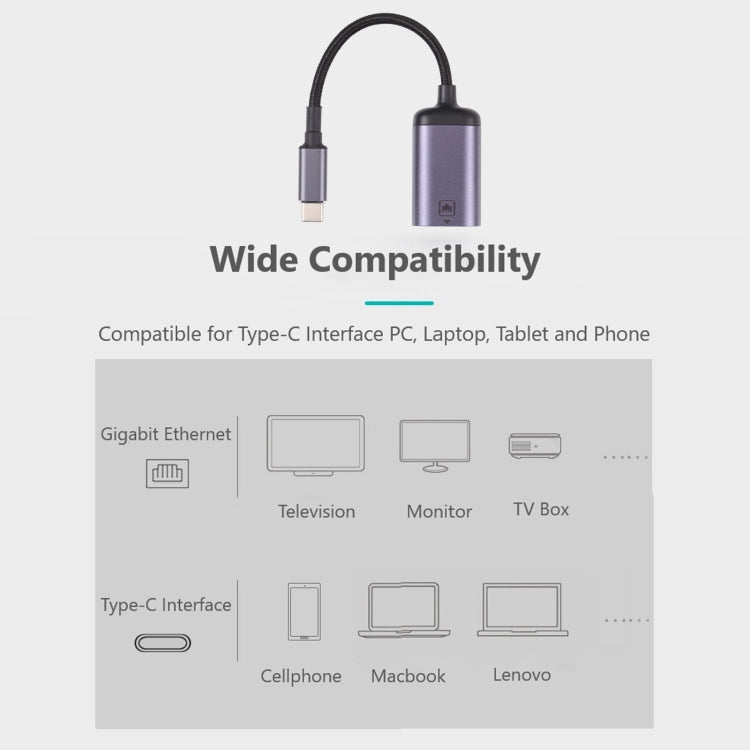 USB-C / 타입-C 수-100M RJ45 암 어댑터 케이블, 100M RJ45 암 케이블