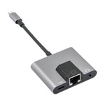 NK-1056 3 in 1 8핀 수컷 to 8핀 충전 + RJ45 이더넷 + 3.5mm 이어폰 암컷 어댑터, NK-1056