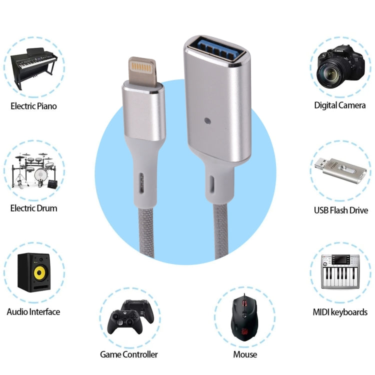 8핀 수컷 to USB 암컷 OTG 카메라 어댑터, IOS 13 이상 호환