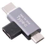 USB-C / 타입-C 암-USB-C / 타입-C 수 + 마이크로 USB 수 변환기, 타입-C 암-타입-C + 마이크로 USB 수