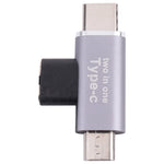 USB-C / 타입-C 암-USB-C / 타입-C 수 + 마이크로 USB 수 변환기, 타입-C 암-타입-C + 마이크로 USB 수