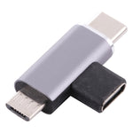 USB-C / 타입-C 암-USB-C / 타입-C 수 + 마이크로 USB 수 변환기, 타입-C 암-타입-C + 마이크로 USB 수