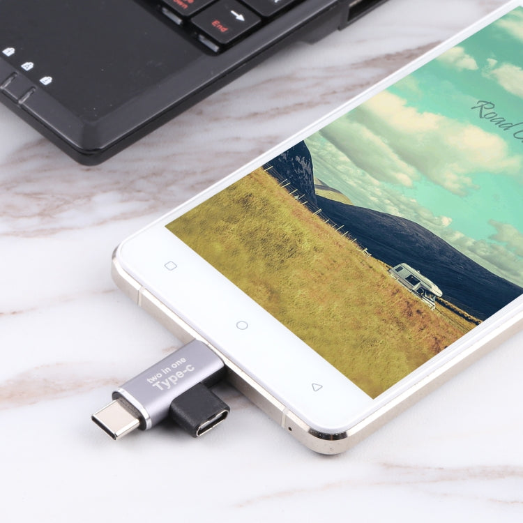 USB-C / 타입-C 암-USB-C / 타입-C 수 + 마이크로 USB 수 변환기, 타입-C 암-타입-C + 마이크로 USB 수