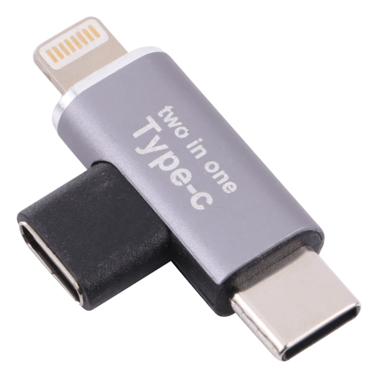 USB-C / Type-C 암컷 to 8핀 수컷 + USB-C / Type-C 수컷 변환기, Type-C 암컷 to 8핀 + Type-C 수컷