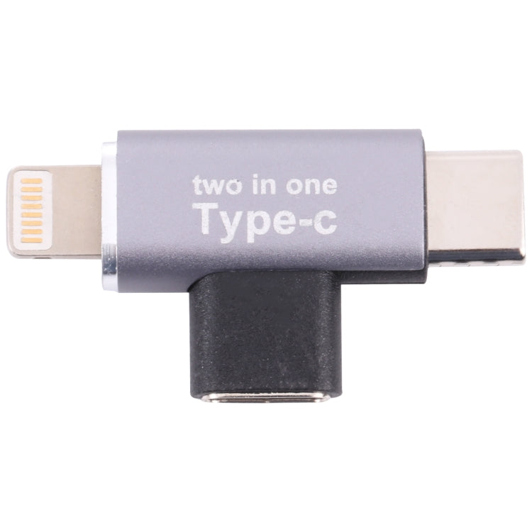 USB-C / Type-C 암컷 to 8핀 수컷 + USB-C / Type-C 수컷 변환기, Type-C 암컷 to 8핀 + Type-C 수컷
