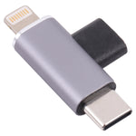 USB-C / Type-C 암컷 to 8핀 수컷 + USB-C / Type-C 수컷 변환기, Type-C 암컷 to 8핀 + Type-C 수컷