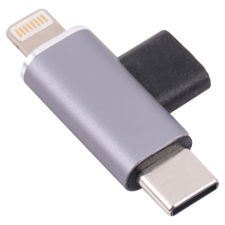 USB-C / Type-C 암컷 to 8핀 수컷 + USB-C / Type-C 수컷 변환기, Type-C 암컷 to 8핀 + Type-C 수컷
