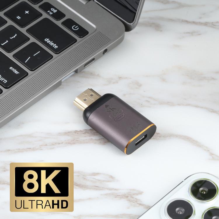 8K 60Hz USB-C / Type-C 암- HDMI 수 커넥터 어댑터, Type-C 암- HDMI 수
