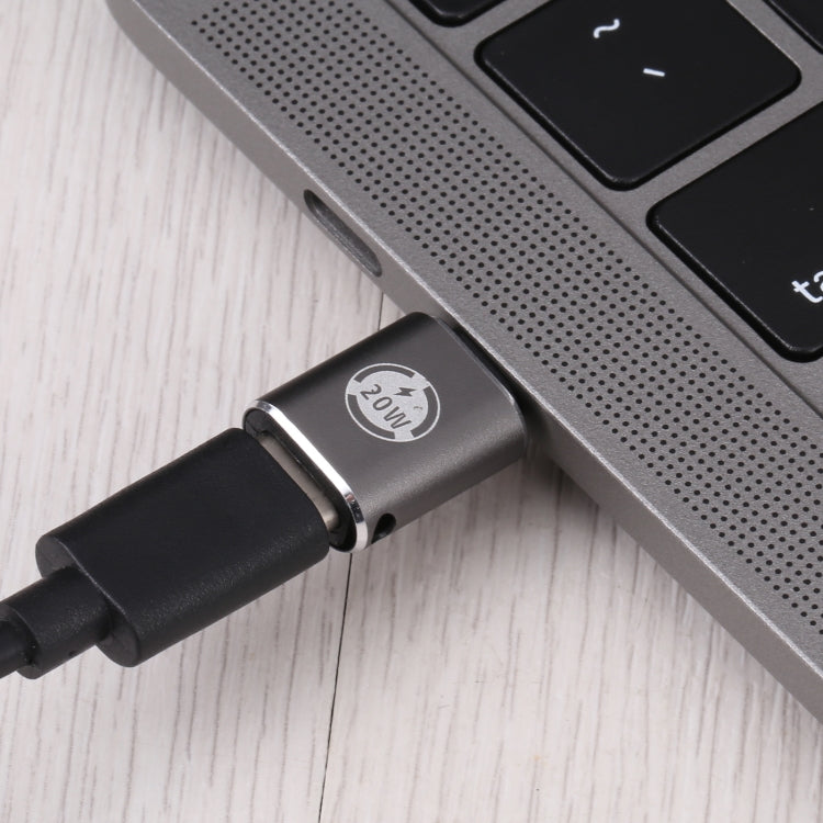 20W 8핀 수컷 to USB-C / Type-C 암컷 직선 충전 어댑터, 직선