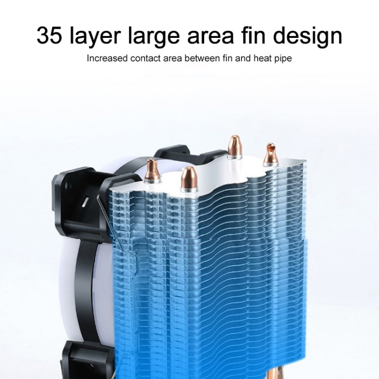 W-X3 3핀 9cm 이중 구리관 무소음 LED CPU 쿨러 팬