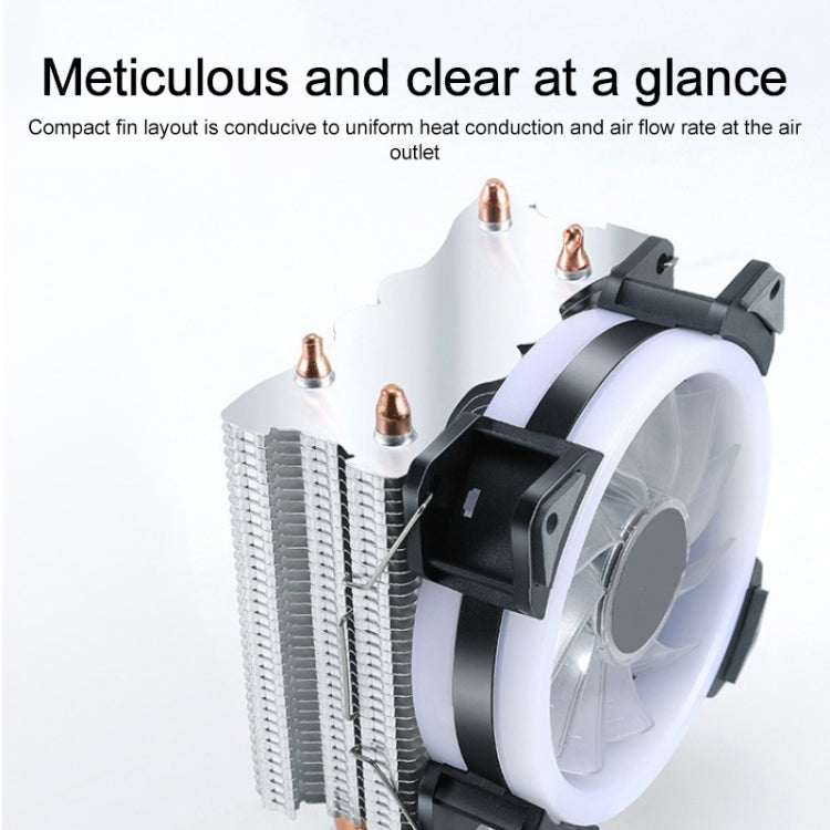 W-X3 3핀 9cm 이중 구리관 무소음 LED CPU 쿨러 팬