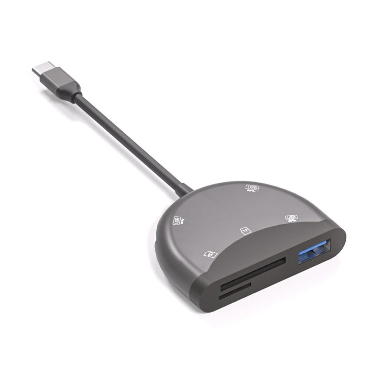 NK-3039 5-in-1 USB-C / Type-C 수컷 to TF / SD 카드 슬롯 + 3 USB 암컷 어댑터, NK-3039