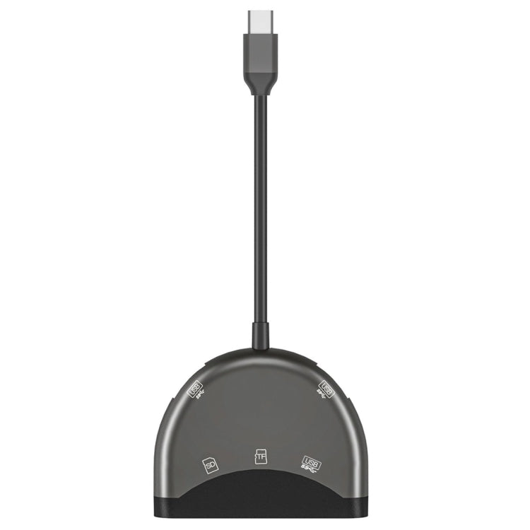 NK-3039 5-in-1 USB-C / Type-C 수컷 to TF / SD 카드 슬롯 + 3 USB 암컷 어댑터, NK-3039