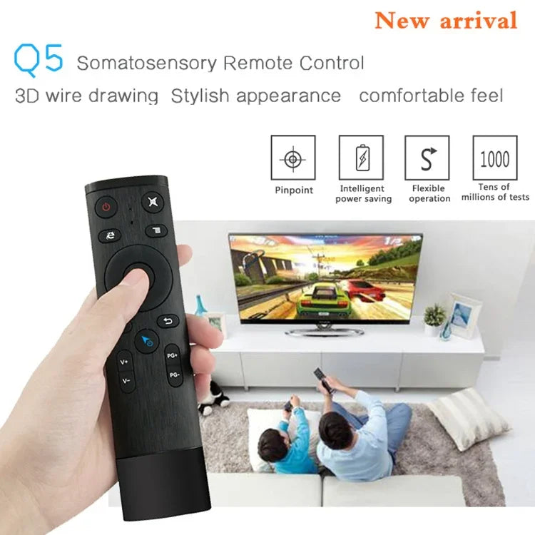 Q5 음성 외국어 버전 USB 2.4G 무선 음성 플라잉 마우스 리모컨, 셋톱박스/컴퓨터 지원, 음성