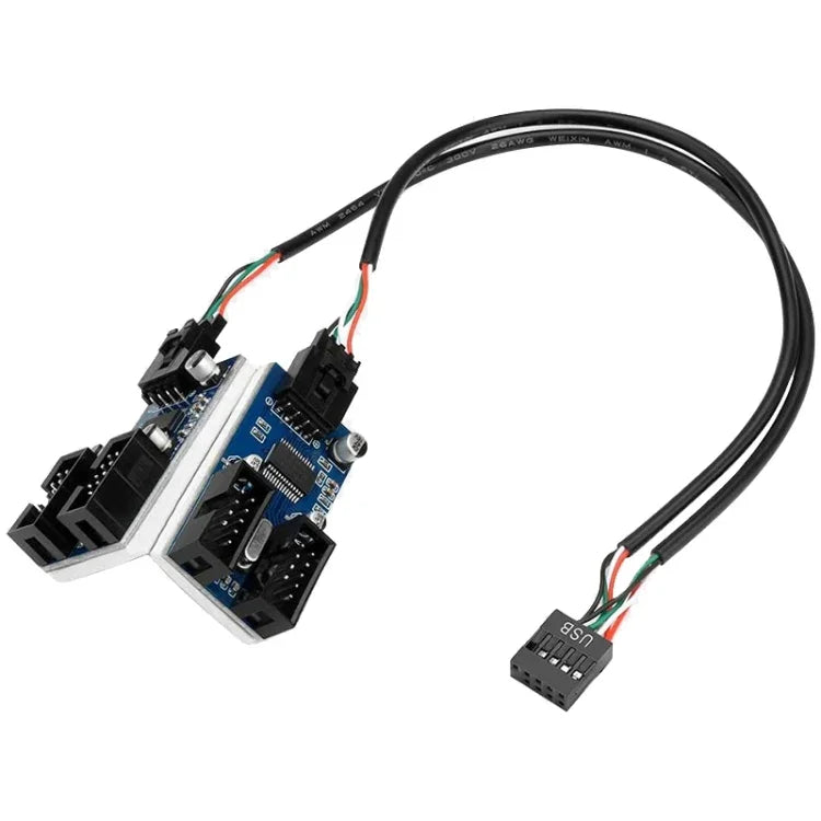 Rocketek HC427 9핀 USB2.0 허브 어댑터 원투포 스플리터 회로 기판, 원투포