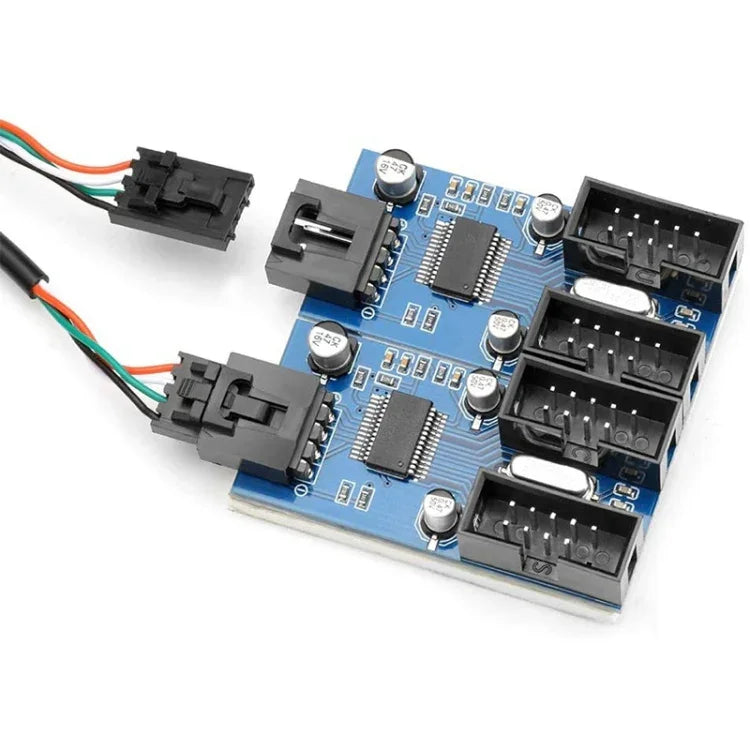 Rocketek HC427 9핀 USB2.0 허브 어댑터 원투포 스플리터 회로 기판, 원투포