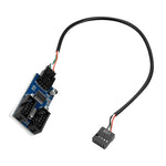Rocketek HC427 9핀 USB2.0 허브 어댑터 1대2 분배기 회로 기판, 1대2