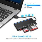 Rocketek CR7 USB3.0 다기능 카드 리더기 CF / XD / MS / SD / TF 카드 7 in 1, USB3.0