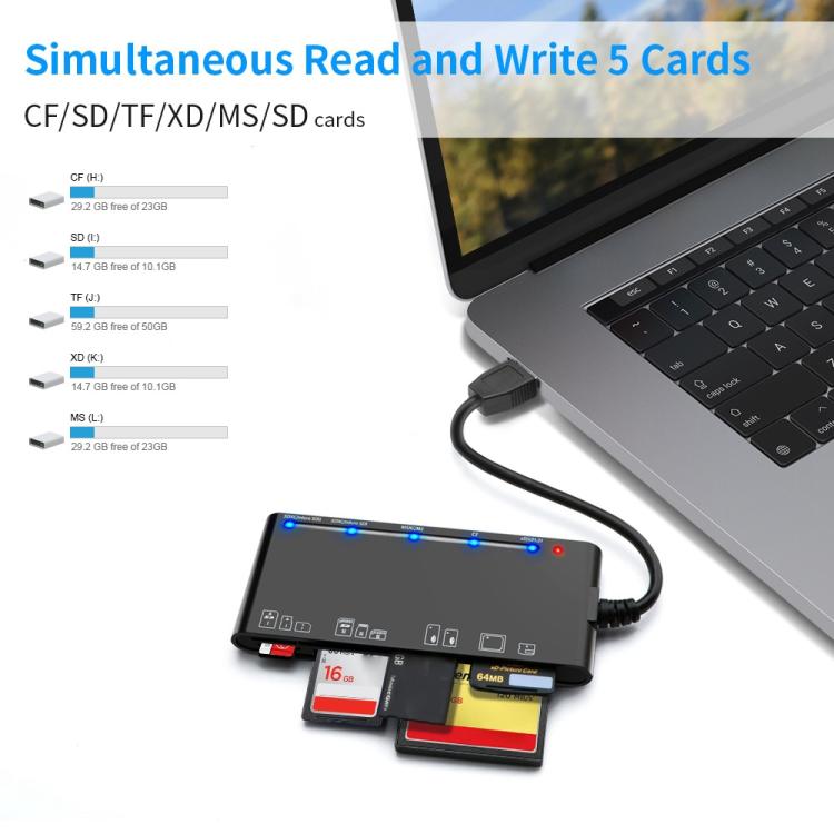 Rocketek CR7 USB3.0 다기능 카드 리더기 CF / XD / MS / SD / TF 카드 7 in 1, USB3.0
