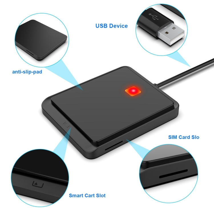 Rocketek CR317 USB 2.0 SIM / ID / CAC 스마트 카드 2 in 1 카드 리더기