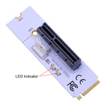 NGFF M.2 키 M에서 PCI-E 1X / 4X / 8X / 16X 그래픽 카드 마이닝 슬롯 어댑터 라이저 컨버터 카드 LED 및 4핀 전원 케이블 포함, VER003 4핀 전원 케이블 포함