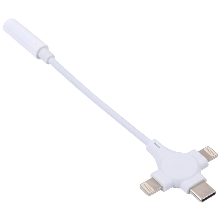 듀얼 8핀+USB-C/타입-C 수컷 to 3.5mm 암컷 디지털 오디오 어댑터 케이블