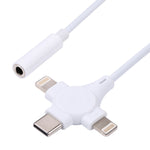 듀얼 8핀+USB-C/타입-C 수컷 to 3.5mm 암컷 디지털 오디오 어댑터 케이블