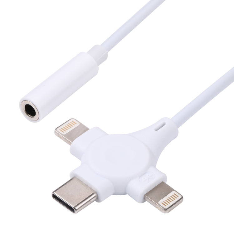듀얼 8핀+USB-C/타입-C 수컷 to 3.5mm 암컷 디지털 오디오 어댑터 케이블