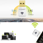 EDUP EP-AC1619 미니 무선 USB 600Mbps 2.4G / 5.8GHz 150M+433M 듀얼 밴드 WiFi 네트워크 카드 노트북 / 랩탑 / PC용, EP-AC1619 600Mbps (화이트), EP-AC1619 600Mbps (블랙)