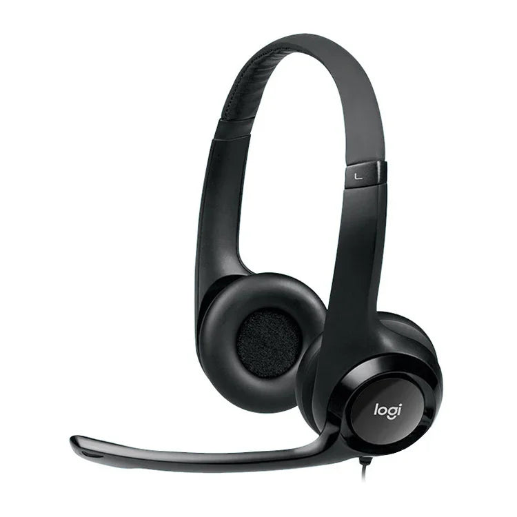 Logitech H390 USB 유선 헤드셋 스테레오 헤드폰 노이즈 캔슬링 마이크 포함