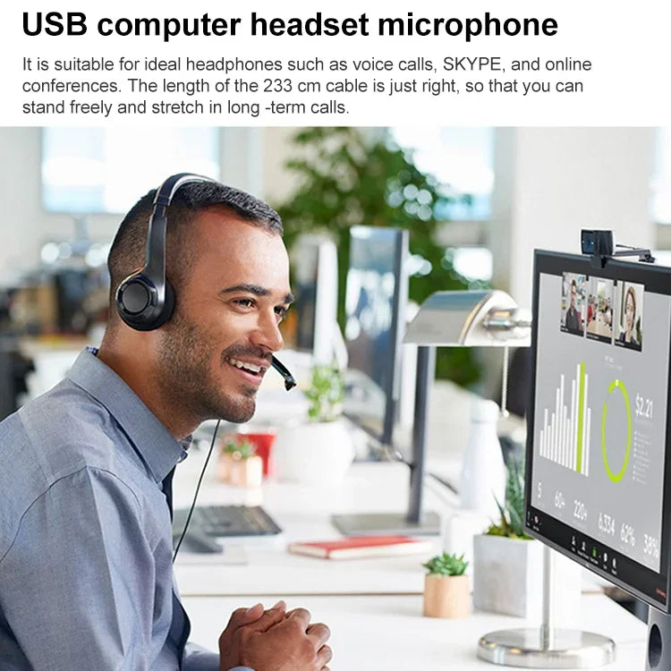 Logitech H390 USB 유선 헤드셋 스테레오 헤드폰 노이즈 캔슬링 마이크 포함