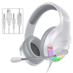 YINDIAO Q2 헤드마운트 유선 게임용 헤드셋 마이크 포함, 버전: 듀얼 3.5mm + USB, Q2 듀얼 3.5mm + USB(화이트)