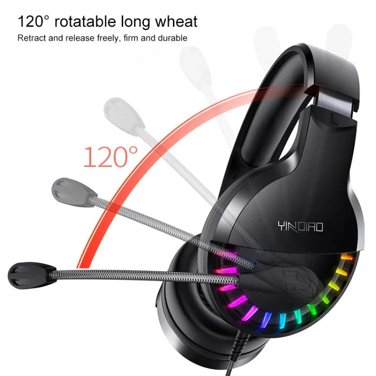 YINDIAO Q2 Head-mounted Wired Gaming Headset with Microphone, Version: Single 3.5mm, Q2 Single 3.5mm(Black)