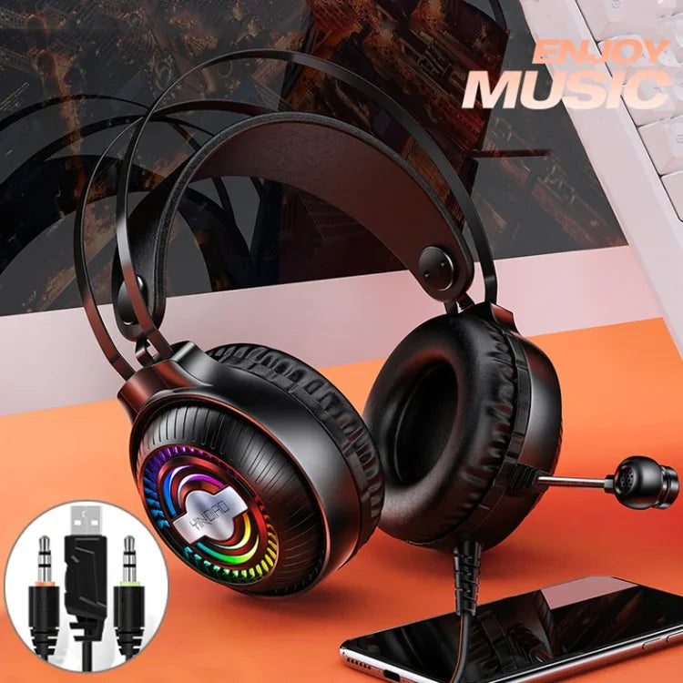 YINDIAO Q4 헤드마운트 유선 게임용 헤드셋 마이크 포함, 버전: 듀얼 3.5mm + USB, Q4 (블랙), Q4 (화이트)