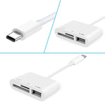 NK103TC 3 in 1 USB-C / Type-C 수컷 to SD + TF + USB 암컷 카메라 리더기, NK103TC