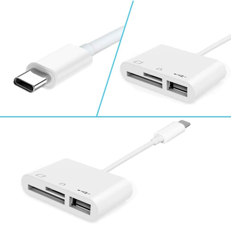 NK103TC 3 in 1 USB-C / Type-C 수컷 to SD + TF + USB 암컷 카메라 리더기, NK103TC