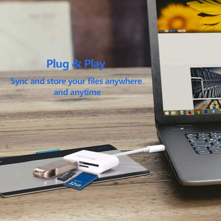NK103TC 3 in 1 USB-C / Type-C 수컷 to SD + TF + USB 암컷 카메라 리더기, NK103TC