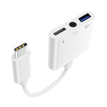 3 in 1 USB-C / Type-C 수컷 to Type-C + USB + 3.5mm 암컷 OTG 어댑터, 3 in 1 OTG 어댑터