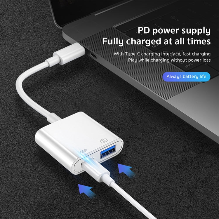 S-211 2 in 1 USB-C / Type-C 수컷 to Type-C + USB 암컷 카메라 어댑터, S-211