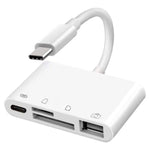 NK108LTC 4 in 1 USB-C 수컷 to SD + TF + USB + Type-C 암컷 카드 리더기, NK108LTC