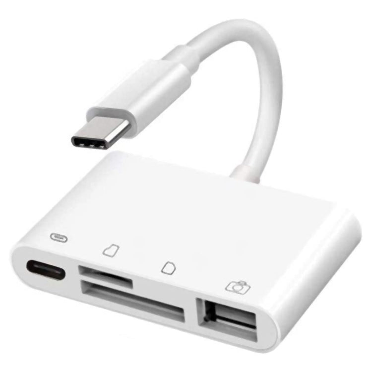 NK108LTC 4 in 1 USB-C 수컷 to SD + TF + USB + Type-C 암컷 카드 리더기, NK108LTC