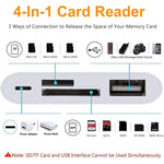 NK108LTC 4 in 1 USB-C 수컷 to SD + TF + USB + Type-C 암컷 카드 리더기, NK108LTC