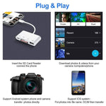 NK108LTC 4 in 1 USB-C 수컷 to SD + TF + USB + Type-C 암컷 카드 리더기, NK108LTC